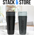 VELOMIX 28oz Protein Shaker Bottles - 4 Pack, Leak Proof
