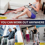 WHATAFIT Resistance Bands Set - 5 Levels, Handles, Straps, Anchor for Home Gym