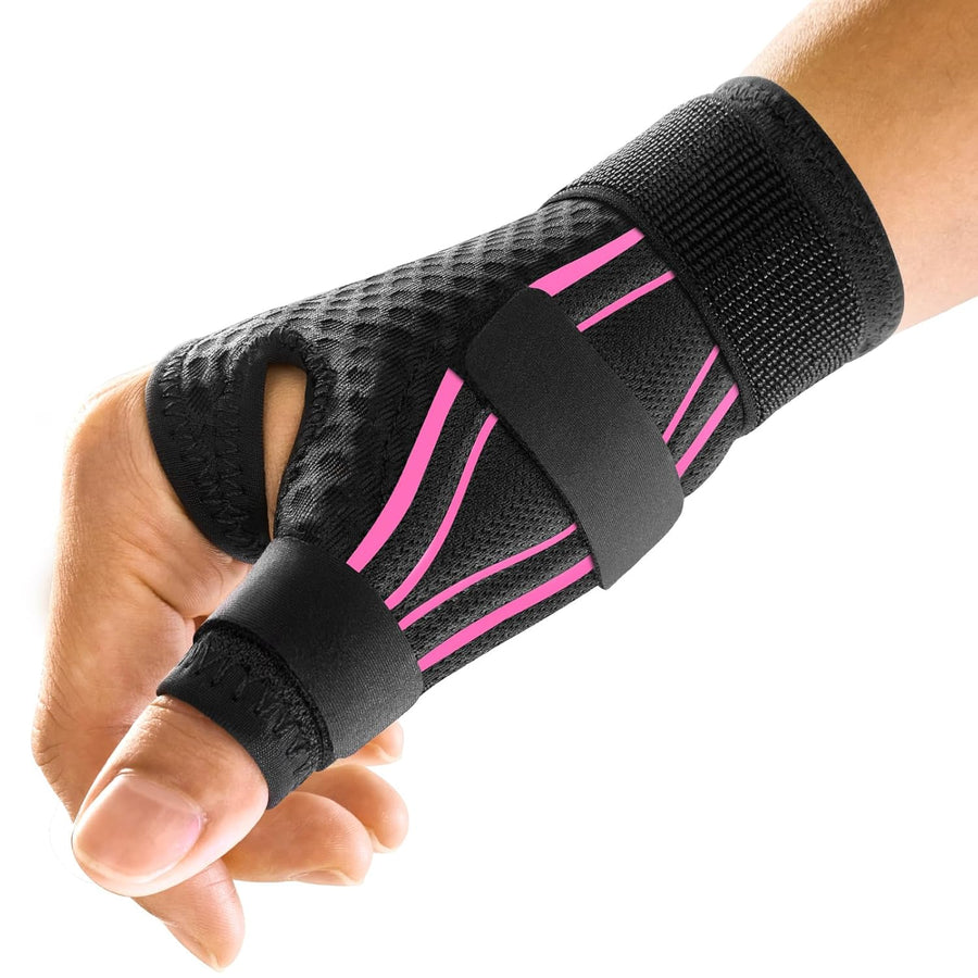 FREETOO Thumb Brace Support for Arthritis Pain and Tendonitis, Right or Left Hand, White, S/M