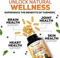Turmeric Curcumin Supplement - 95% Curcuminoids with Organic Turmeric & Ginger, BioPerine Black Pepper Extract for Best Absorption, Natural Vegan Joint Support, Non-GMO, Bottled in USA - 240 Capsules