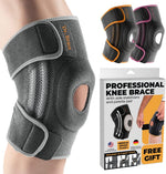 DR. BRACE ELITE Knee Brace with Side Stabilizers & Patella Gel Pads for Maximum Knee Pain Support and fast recovery for men and women-Please Check How To Size Video (Mercury, Large)