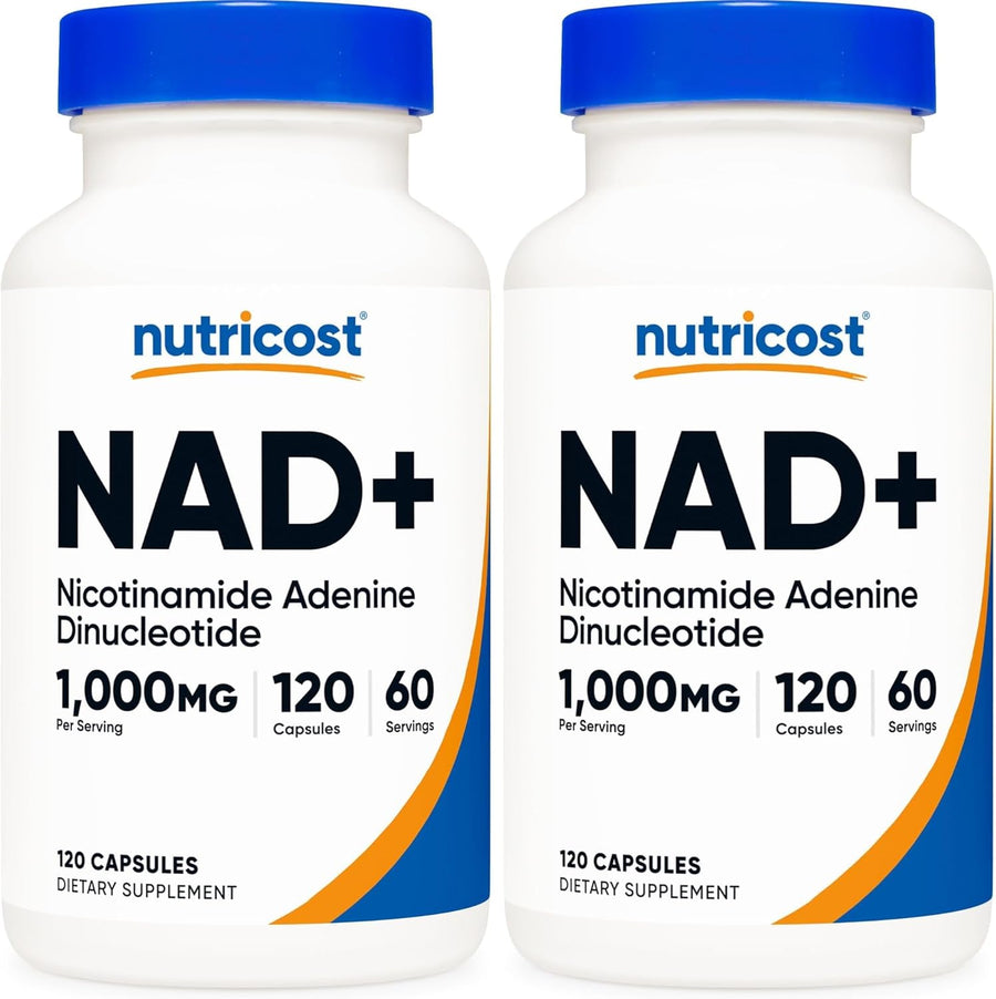 Nutricost NAD+ Supplement 1,000mg per Serving,120 Capsules (Nicotinamide Adenine Dinucleotide) - 60 Servings, Gluten-Free, Vegan