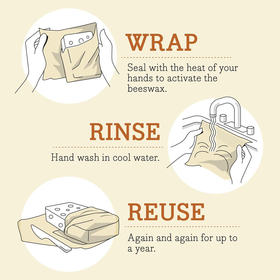 Bee's Wrap Beeswax Wraps for Food - Honeycomb 3 Pack (S, M, L) Made in USA Reusable & Organic Food Wraps, Sandwich Wrap & Bowl Covers - Eco-Friendly Alternative to Aluminum Foil & Plastic Wrap