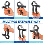 AIXPI Grip Strength Trainer - Adjustable 11-132 lbs Resistance, Forearm Exerciser for Muscle Building & Injury Recovery
