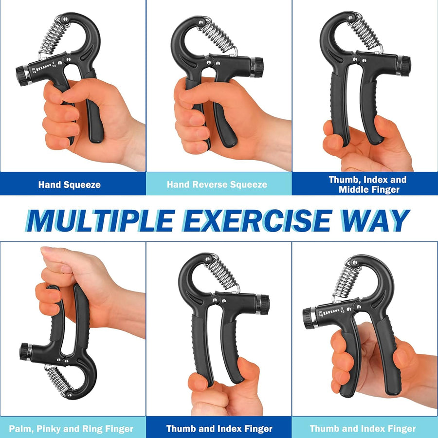 AIXPI Grip Strength Trainer - Adjustable 11-132 lbs Resistance, Forearm Exerciser for Muscle Building & Injury Recovery