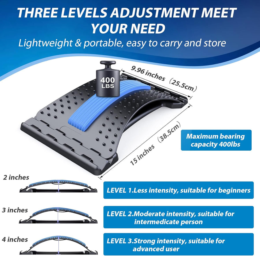 MINOLL Back Stretcher for Lower Back Pain Relief, Adjustable Arch Lumbar Support