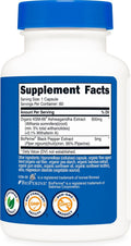Nutricost KSM-66 Ashwagandha Root Extract 600mg, 60 Veggie Caps - 5% Withanolides - with BioPerine - Full-Spectrum Root Extract