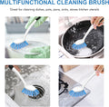 SetSail Dish Brush with Handle, 2 Pack Stiff Bristles Dish Scrubber with Built-in Scraper Dish Scrub Brushes for Cleaning Dishes, Pots and Pans, Kitchen Sink