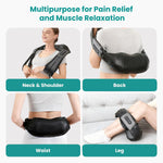 Nekteck Shiatsu Neck Massager with Heat for Pain Relief, 2026 Upgraded 3D Back Shoulder Kneading Massage Pillow, Black