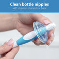 Dr. Brown's Reusable Sponge Baby Bottle Cleaning Brush with Suction Cup Stand, Scrubber and Nipple Cleaner, Blue, 3-Pack