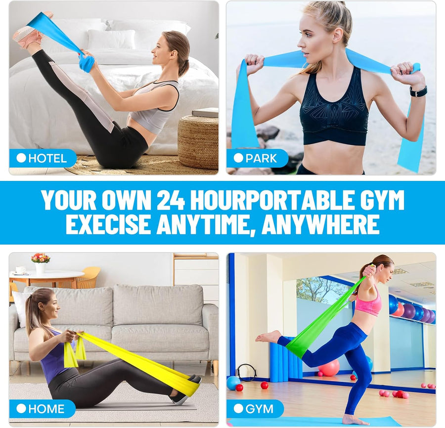 Resistance Bands for Strength Training, Yoga, Pilates, Recovery - 3 Levels
