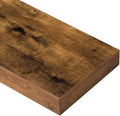 QEEIG Bathroom Floating Shelves for Wall - 15.7" Wall Mounted Shelf Over Toilet Farmhouse Home Decor Display Bookshelf Small 15.7 x 6.7 inch Set of 2, Rustic Brown (008-40BN)