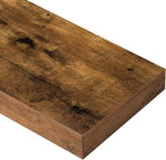 QEEIG Bathroom Floating Shelves for Wall - 15.7" Wall Mounted Shelf Over Toilet Farmhouse Home Decor Display Bookshelf Small 15.7 x 6.7 inch Set of 2, Rustic Brown (008-40BN)