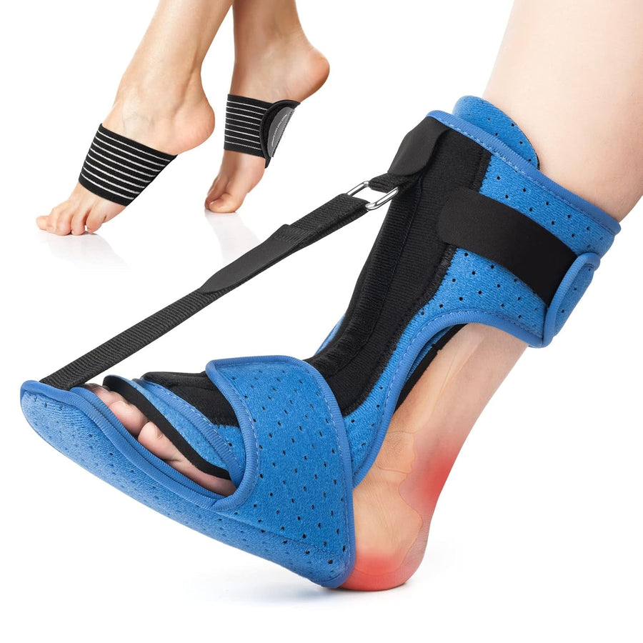 Plantar Fasciitis Night Splint: Adjustable Brace with Arch Support | Dorsal Night Splint for Women Men | Dual Effective Plantar Fasciitis Relief Achilles Tendonitis Foot Drop Heel Pain Black