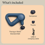 TheraGun Therabody Relief Handheld Percussion Massage Gun Navy