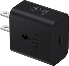 25W Wall Charger Power Adapter, Cable Not Included, Super Fast Charging, Compact Design, Energy Efficient, Compatible with Galaxy and USB Type C Devices, Black