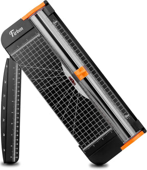 Firbon A4 Paper Cutter 12 Inch Titanium Paper Trimmer Scrapbooking Tool with Automatic Security Safeguard and Side Ruler for Craft Paper, Coupon, Label and Cardstock (Black)
