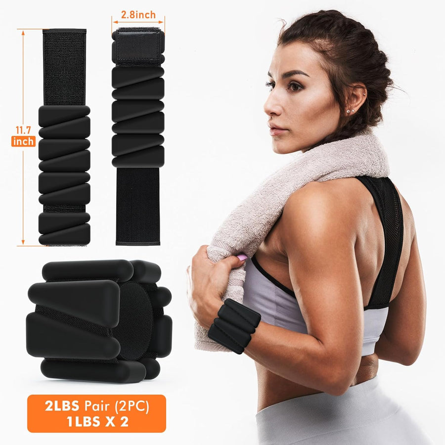 Adjustable Wrist & Ankle Weights for Home Workout, Running, Yoga, Strength Training