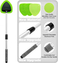 XINDELL 24-inch Windshield Cleaner Tool – Upgrade Large Head Car Interior&Exterior Window Cleaning Kit with Extendable Handle & 4 Microfiber Pads, Auto Wiper Brush for Car, Trucks, SUVs, RVs & Home