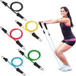 Fit Simplify Resistance Tube Bands - 12 Piece Home Gym Set with Instruction Booklet