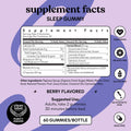 Lemme Sleep Gummies with 5mg Melatonin, Elderberry, Magnesium, L-Theanine, Chamomile and Lavender, Drug-Free Nighttime Sleep Aid, Gluten Free, Gelatin Free, Non GMO, Berry Flavored (60 Count)