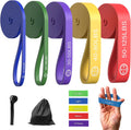 6-Piece Resistance Band Set for Home Workout - Includes Instruction Guide and Carry Bag
