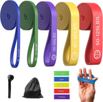 6-Piece Resistance Band Set for Home Workout - Includes Instruction Guide and Carry Bag