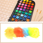 Artecho 48 Colors Watercolor Cake Set with 3 Brushes, Washable, Travel Design, Perfect for Card Making, Illustrations, Painting, Calligraphy