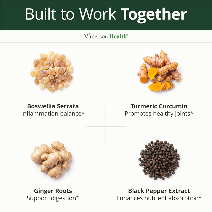 Boswellia Serrata Turmeric Curcumin Supplement for Inflammation and Joint Support