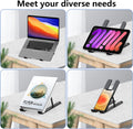 Laptop Stand for Desk, Adjustable Laptop Riser ABS+Silicone Foldable Portable Notebook Holder, Ventilated Cooling Notebook Mount Computer Stand for 10-15.6” Laptops,Tablets-Black