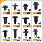 GOOACC 240PCS Bumper Retainer Clips Car Plastic Rivets Fasteners Push Retainer Kit 12 Popular Sizes Auto Push Pin Rivets Set -Door Trim Panel Fender Clips for GM Ford Toyota Honda Chrysler