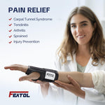 FEATOL Carpal Tunnel Wrist Brace for Women and Men with Wrist Splint
