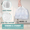 Small Trash Bags 4 Gallon - 105 Count 4 Gallon Trash Bag, Unscented Small Garbage Bags Bathroom Trash Bags, White 4 Gal Small Trash Can Liners
