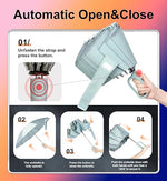QWB TUMAAOTU Inverted Umbrella with Carabiner Handle, Compact Wind Proof Umbrellas For Rain and Sun Protection, Portable Reverse Folding Umbrella, Car Umbrella for Women Men, 10 Ribs