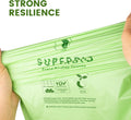 SUPERBIO 13 Gallon Compostable Drawstring Kitchen Waste Bag, 49.2 Liter, 30 Count,1 Mil, Heavy Duty Food Scrap Bags, BPI, Seedling and OK compost INDUSTRIAL