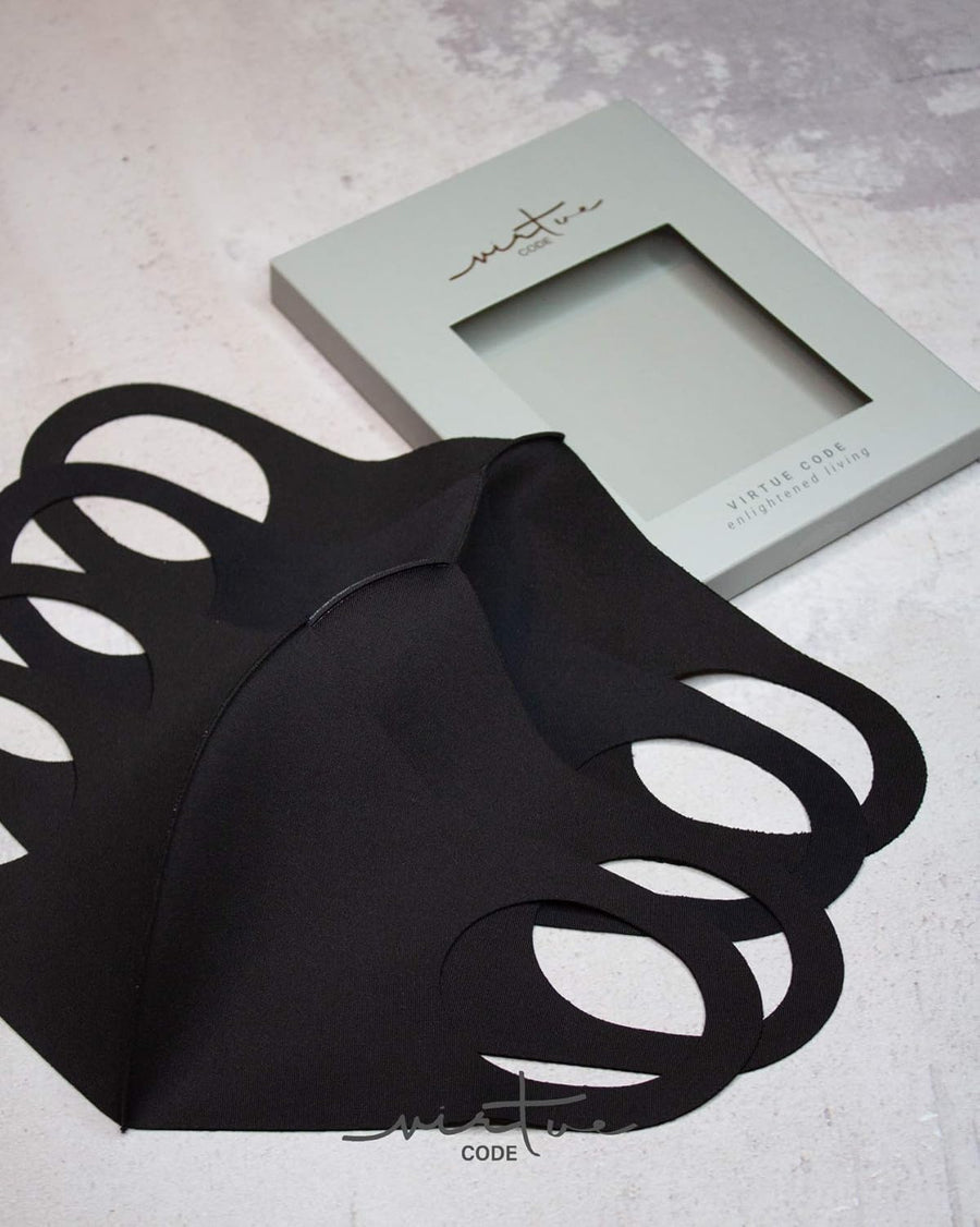 Virtue Code Second Skin Cloth Face Mask Pack. 4 Buttery Soft Masks Washable Fabric