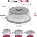 WVM Microwave Splatter Cover Vented for Food with Hook Hole, Splatter Guard & Colander Kitchen Gadget for Food, Meal Prep, Grey