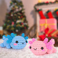 Crochetta Crochet Kit for Beginners, Crochet Starter Kit w Step-by-Step Video Tutorials, Easy Beginner Crochet Kit for Adults & Kids, Women & Men, Complete Kit Included (Axolotl 2Pack)