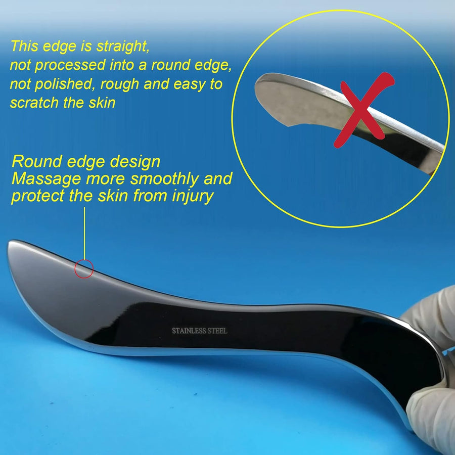 BYYDDIY Stainless Steel Gua Sha Muscle Scraper Tool for Physical Therapy