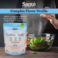 Sante Naturelle Celtic Salt Organic Fine Ground - 1.1lb (18oz) Unrefined French Mineral Sea Salt Organic, Rich in 82+ Minerals, 100% Natural & Hand Harvested Sal Celtica