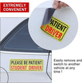 JUSTTOP 3pcs Student Driver Magnet for Car, Please Be Patient Student Driver, New Drivers Sticker Safety Warning, Magnetic Reflective Rookie Driver Bumper Sticker (Black&Red)
