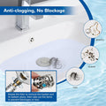 Hibbent Upgraded 3 in 1 Bathroom Sink Drain Strainer, Universal Pop Up Stopper with Removable Stainless Steel Filter Basket Hair Catcher, Sink Plug for 1.1''~2.36'' Basin, Brass Bullet Core, Chrome