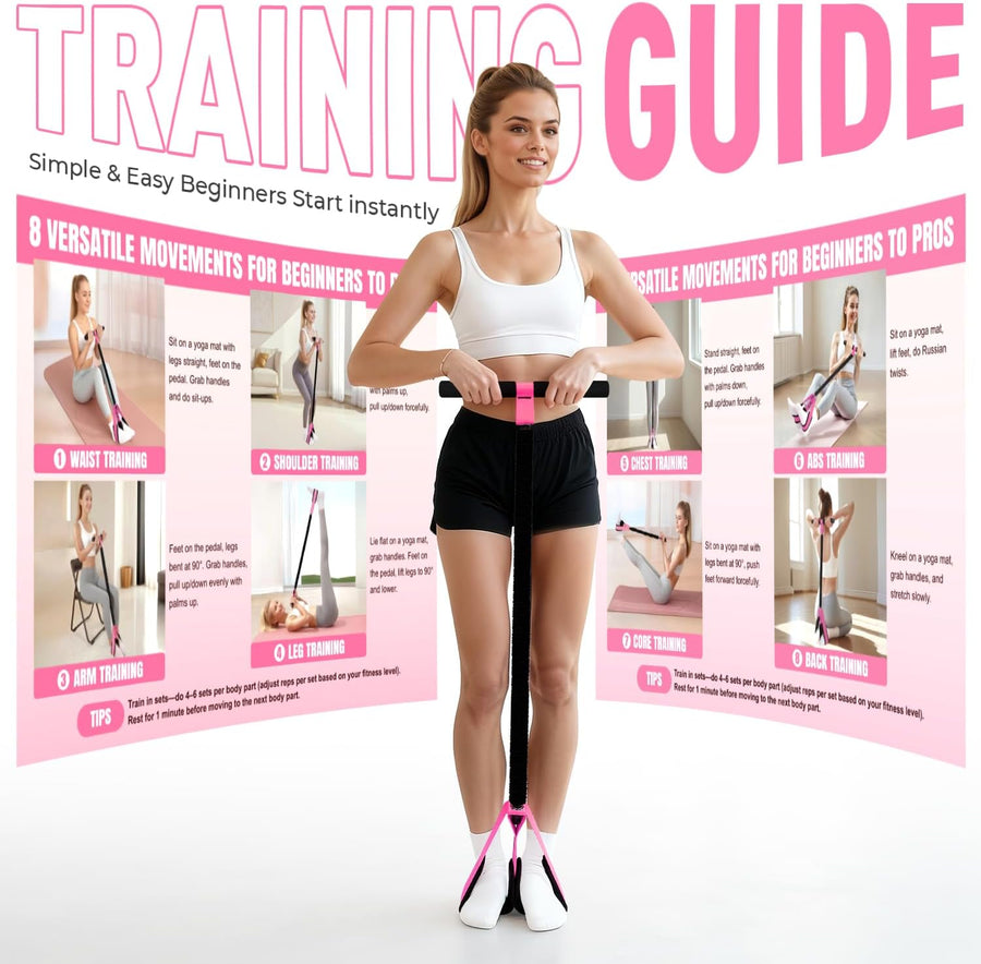 Upgraded Durable Pedal Resistance Band with Handle for Full-Body Workout