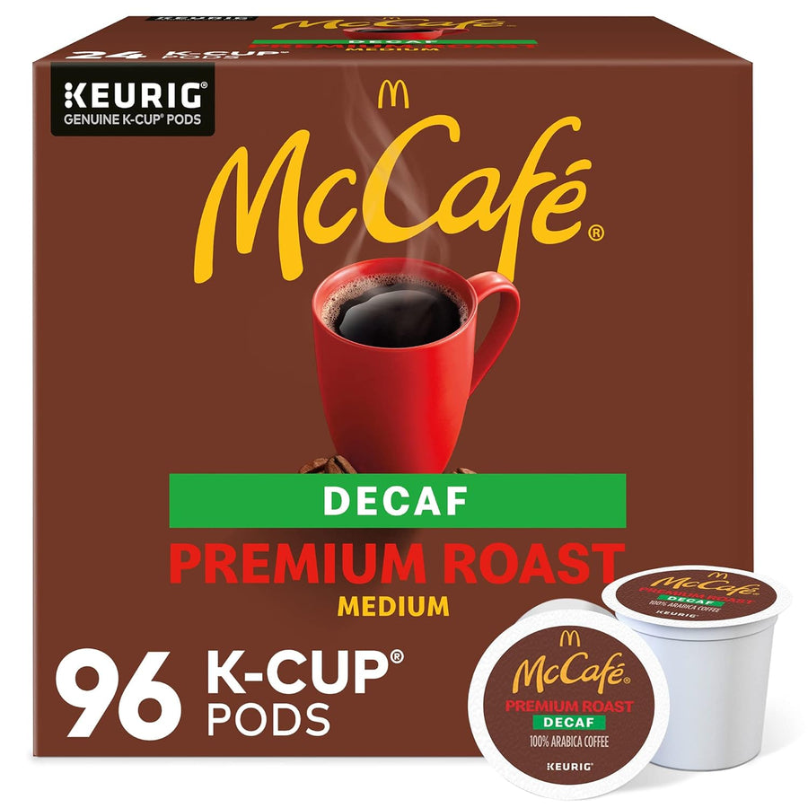 McCafe Premium Roast Decaf Coffee, Single Serve Keurig K-Cup Pods, Decaffeinated, 96 Count (4 Packs of 24)