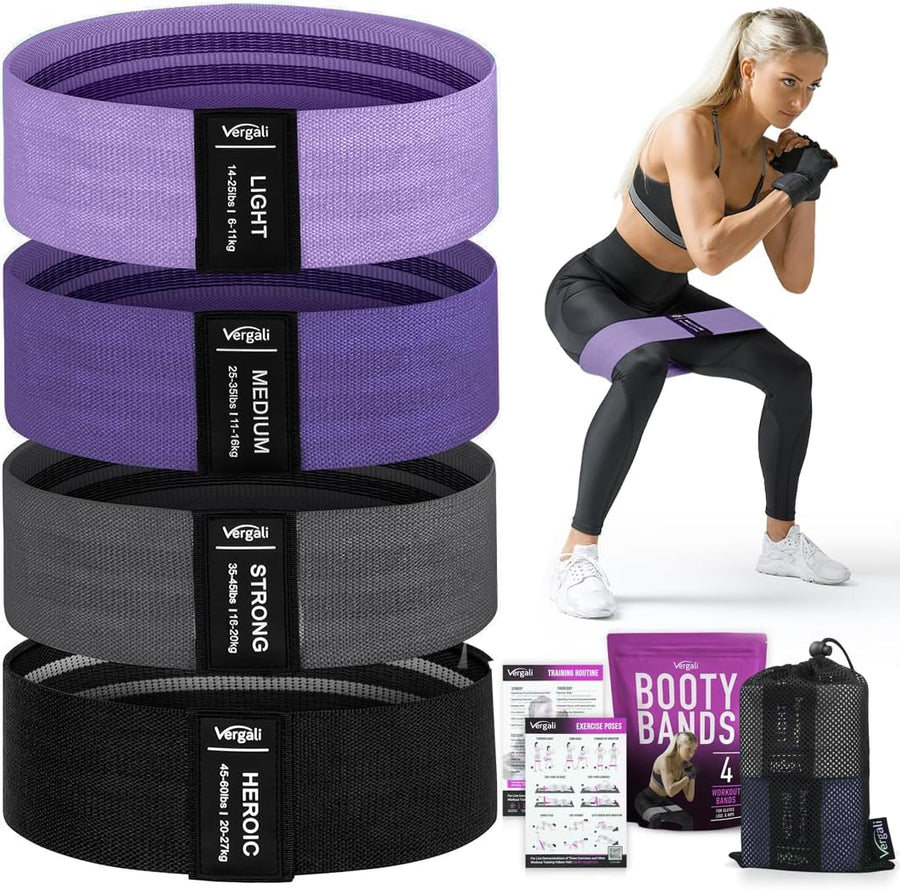 Resistance Bands for Workout with Fabric Elastic Bands for Leg, Glute & Thigh Toning