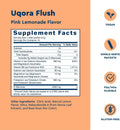 Uqora Flush - Urinary Tract* with D-Mannose, Vitamin C, Vitamin B6, Potassium, Magnesium & Calcium - Gluten-Free & Vegan - Pink Lemonade Flavor - 10 Packets (1 Pack)