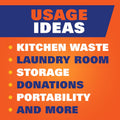 Hefty Strong White 13 Gallon Trash Bags with Drawstrings, Unscented Tall Kitchen Trash Bags, Resists Leaks, Punctures, and Tears, Durable Closure, 120 Ct.