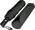 SIEPASA Compact Travel Umbrella - Windproof Auto Open/Close, Small Folding Umbrella for Rain - Lightweight & Durable with Fiberglass Frame, Waterproof Canopy - Fits Backpack, Purse, Suitcase. (Black)