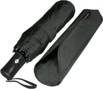 SIEPASA Compact Travel Umbrella - Windproof Auto Open/Close, Small Folding Umbrella for Rain - Lightweight & Durable with Fiberglass Frame, Waterproof Canopy - Fits Backpack, Purse, Suitcase. (Black)