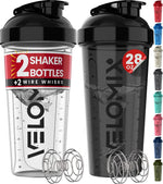 Velomix 28oz Protein Shaker Bottles - 2 Pack, Leak-Proof